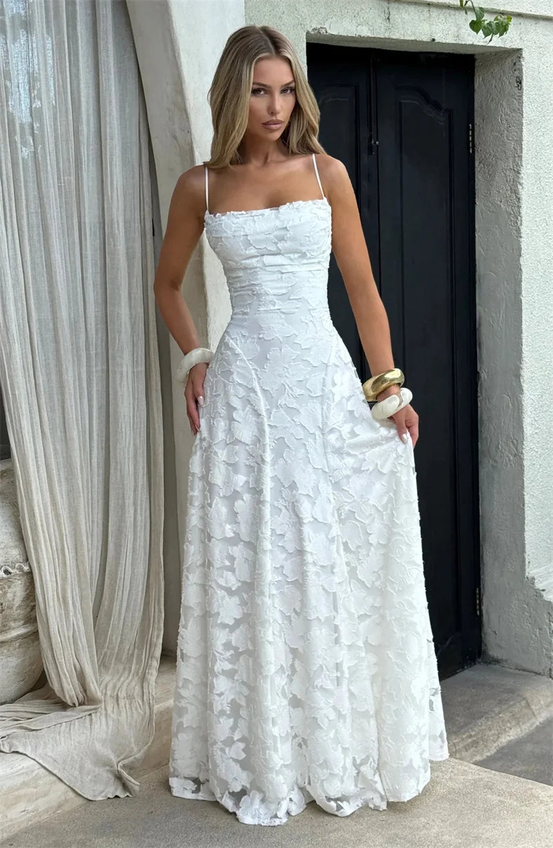 Spaghetti Strap Backless Off-shoulder Sleeveless Lace-up Evening Club Party Dress