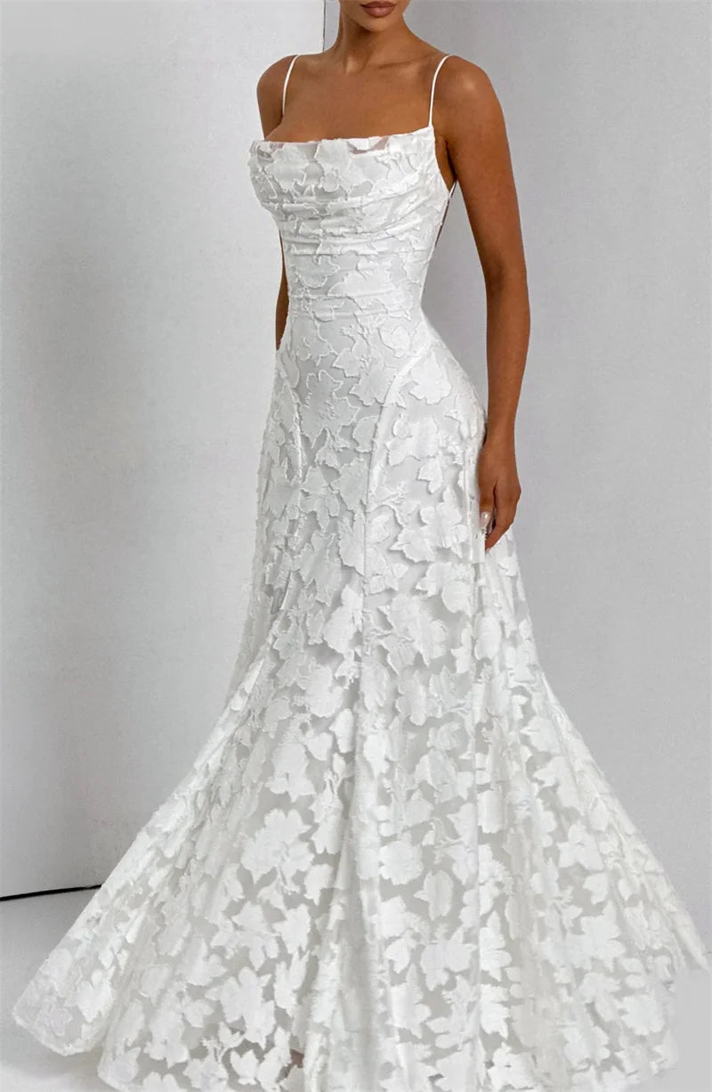 Spaghetti Strap Backless Off-shoulder Sleeveless Lace-up Evening Club Party Dress