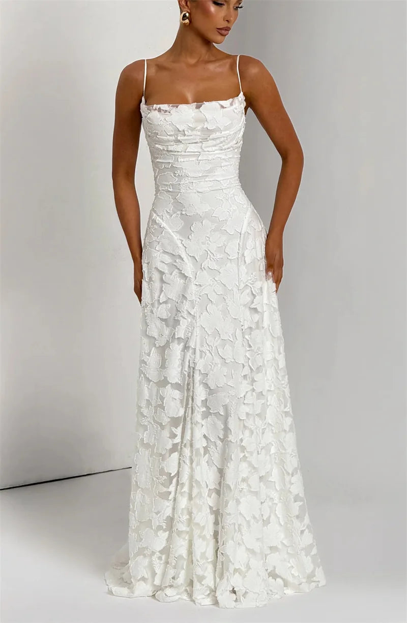 Spaghetti Strap Backless Off-shoulder Sleeveless Lace-up Evening Club Party Dress