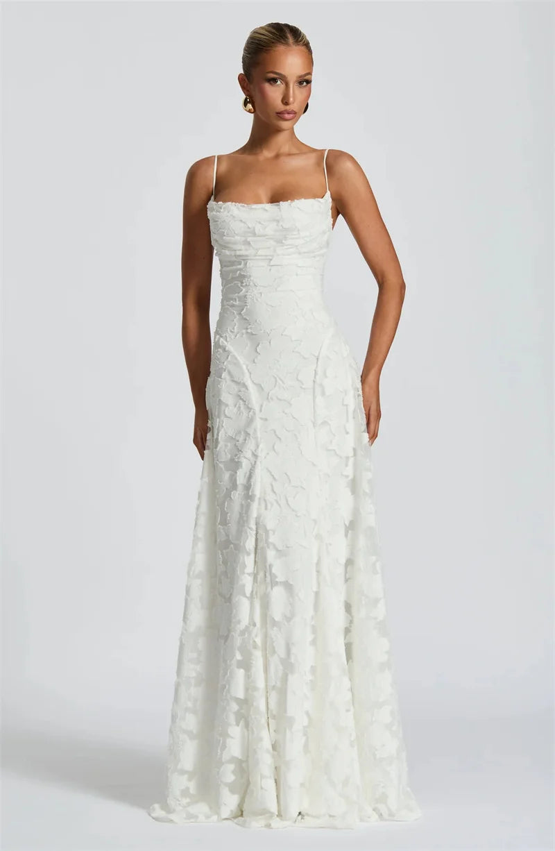 Spaghetti Strap Backless Off-shoulder Sleeveless Lace-up Evening Club Party Dress