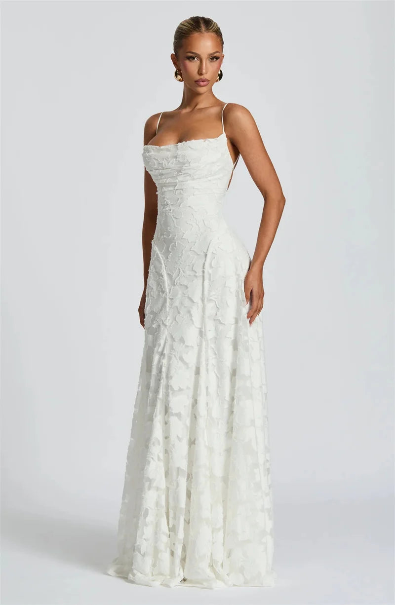 Spaghetti Strap Backless Off-shoulder Sleeveless Lace-up Evening Club Party Dress