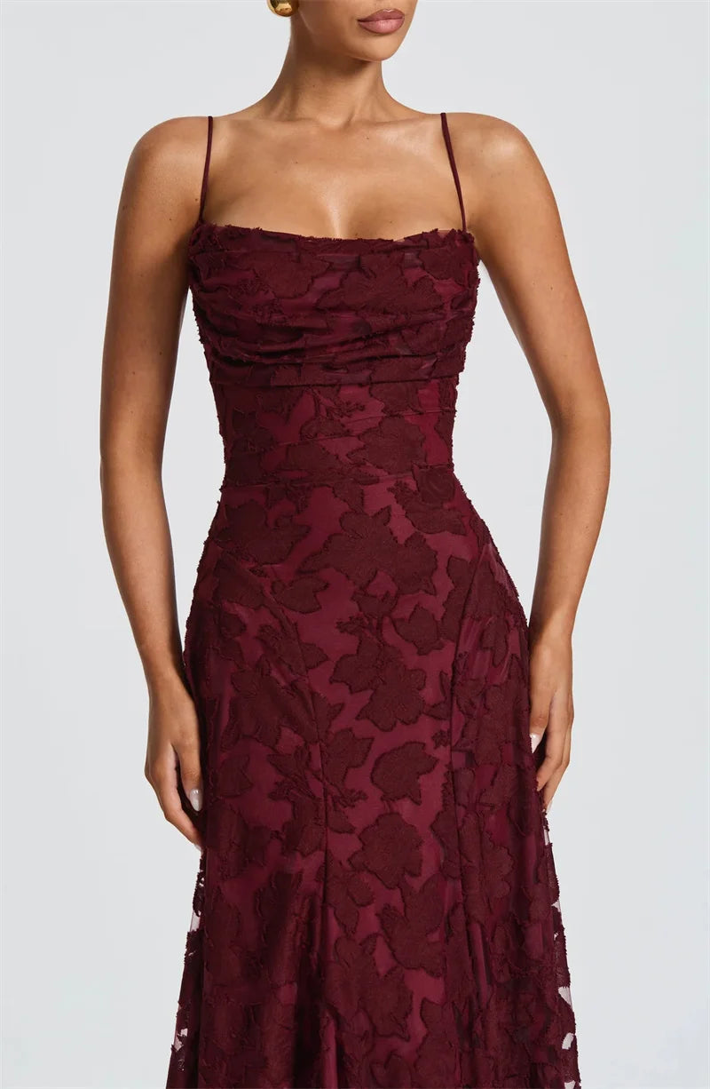 Spaghetti Strap Backless Off-shoulder Sleeveless Lace-up Evening Club Party Dress