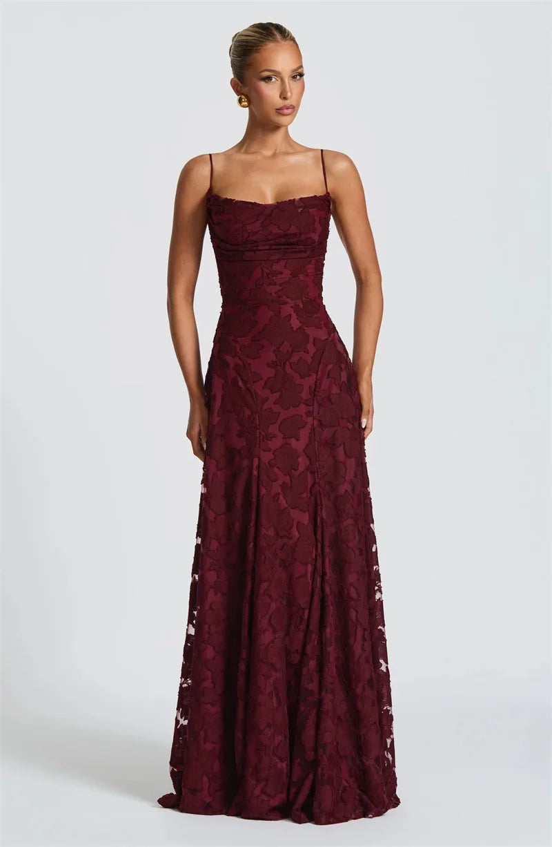 Spaghetti Strap Backless Off-shoulder Sleeveless Lace-up Evening Club Party Dress