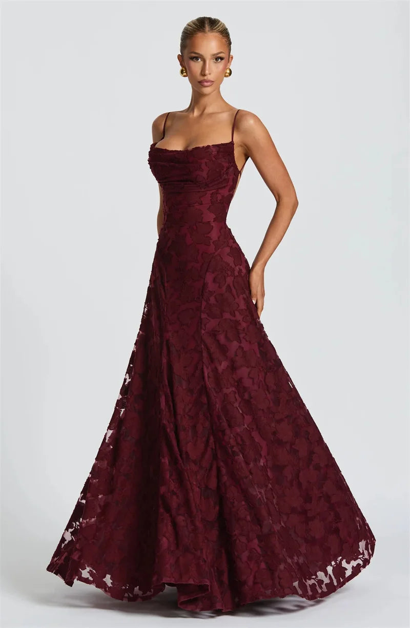 Spaghetti Strap Backless Off-shoulder Sleeveless Lace-up Evening Club Party Dress