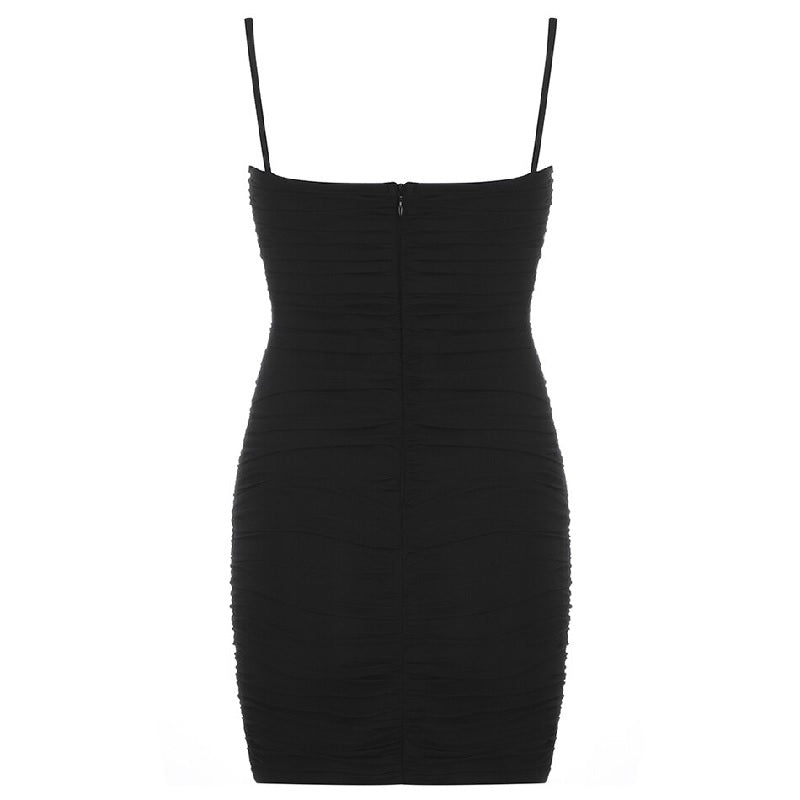 Elegant Spaghetti Strap Club Lace Up Bandage Mini Dress