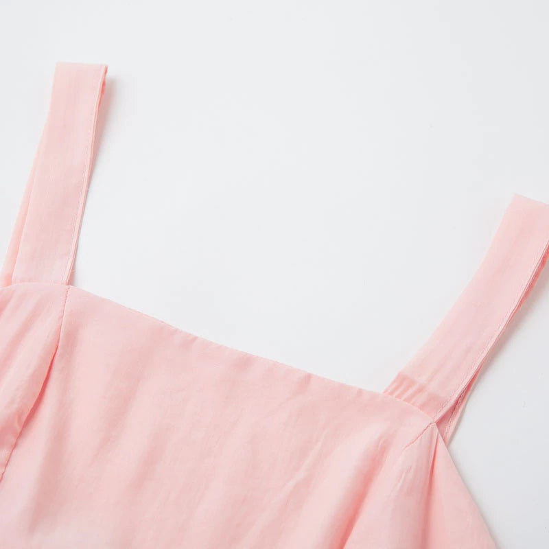 Spaghetti Strap Lace Up Bow Casual Party Dress