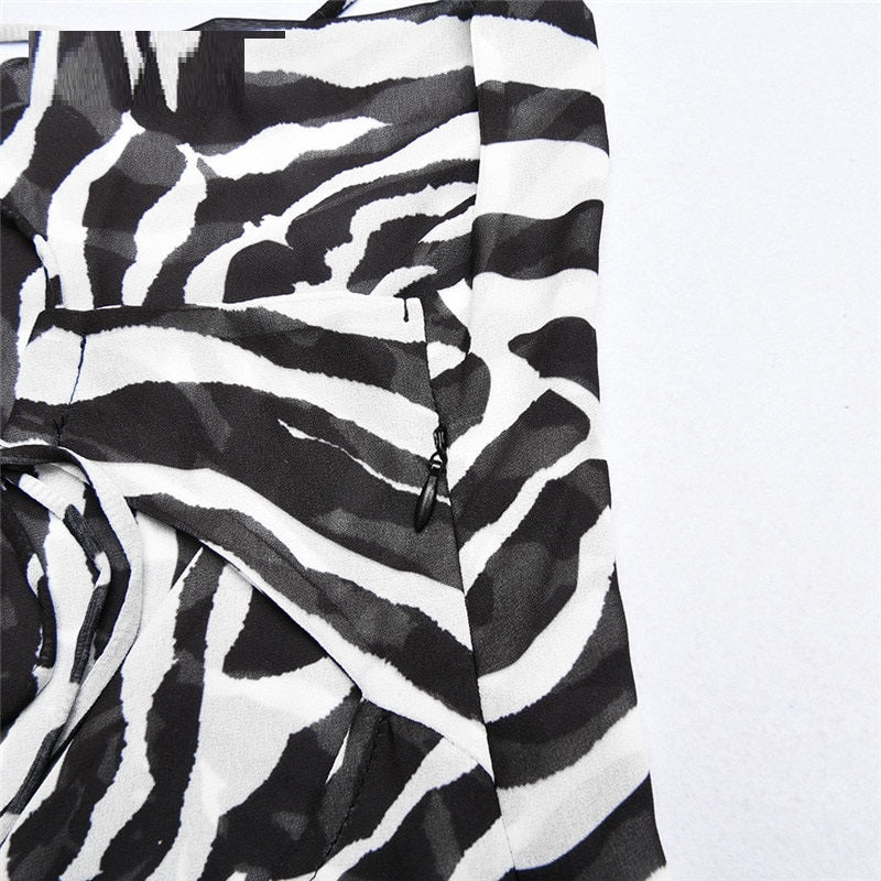 Spaghetti Strap Zebra Print Dress