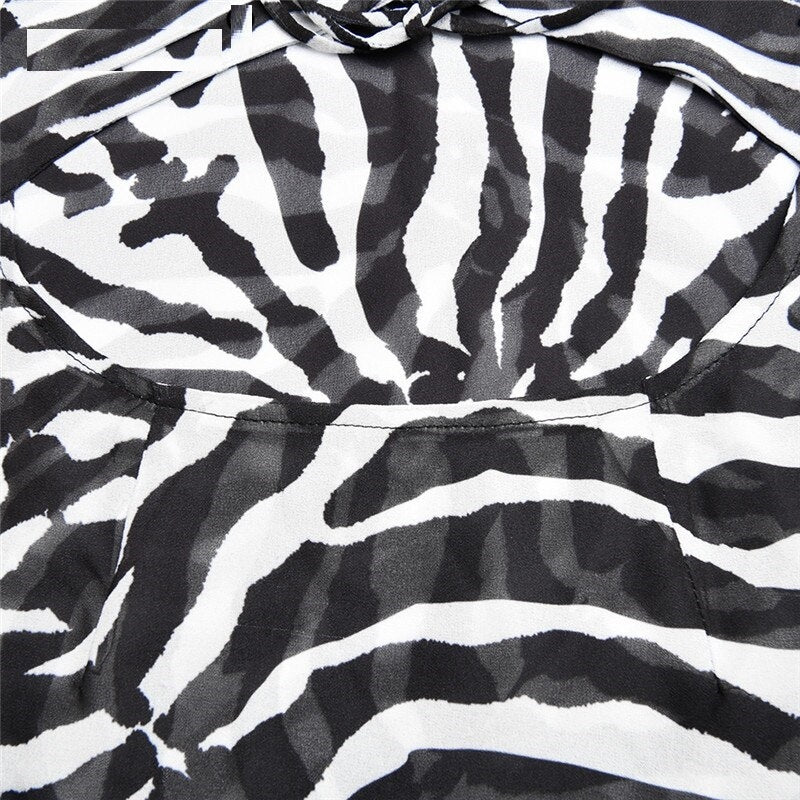 Spaghetti Strap Zebra Print Dress