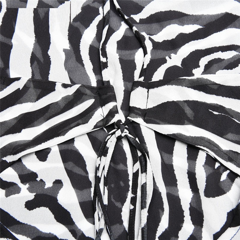 Spaghetti Strap Zebra Print Dress