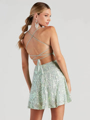 Sparkling Sequins Mini Dress Women Sleeveless Slim Bodycon Backless Dresses