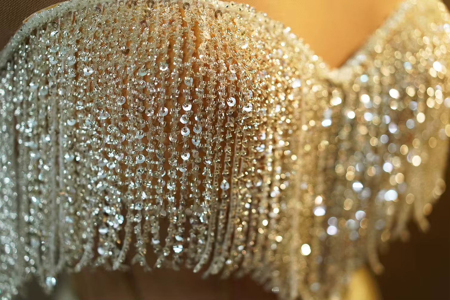 Sparkly Rhinestones Chain Tassel Strapless Celebrate Party NightClub Luxury Mini Dress