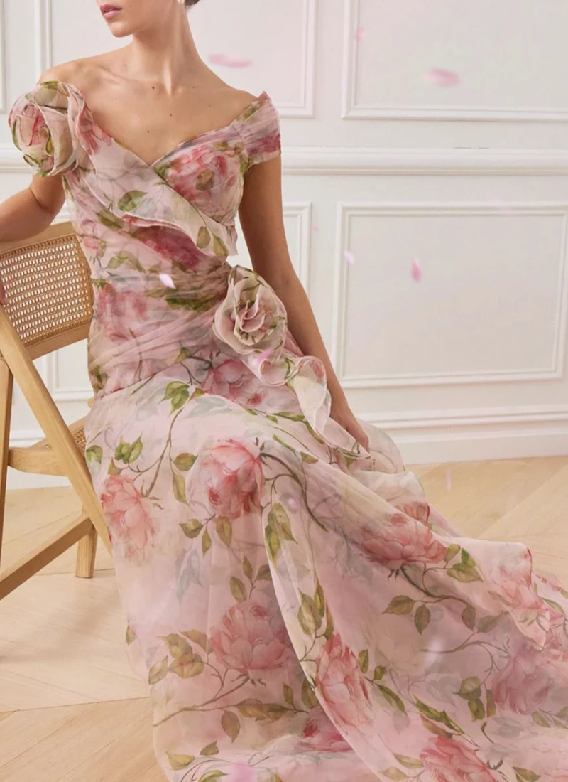 Spliced Appliques Slimming Slash Neck Short Sleeve High Waist Temperament Dresses