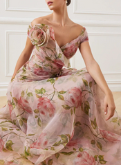 Spliced Appliques Slimming Slash Neck Short Sleeve High Waist Temperament Dresses