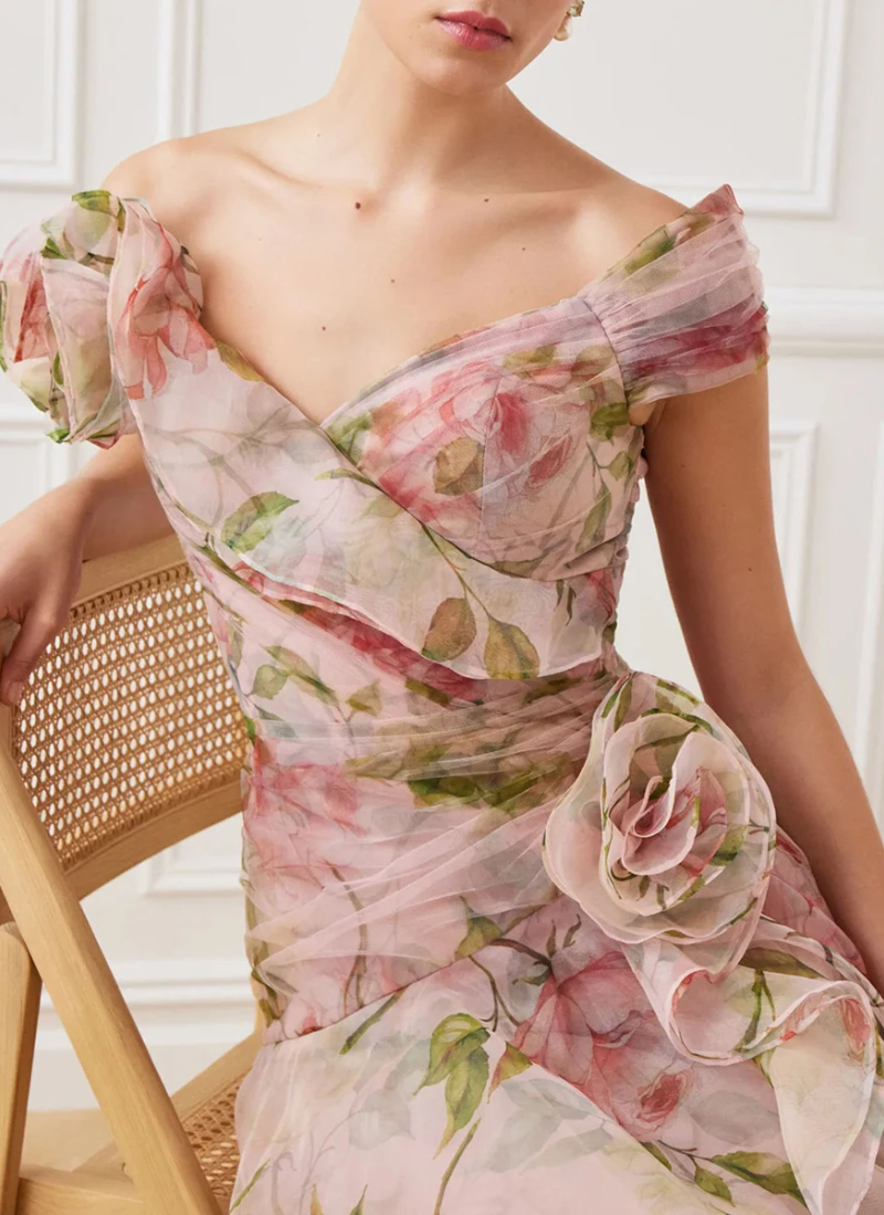Spliced Appliques Slimming Slash Neck Short Sleeve High Waist Temperament Dresses