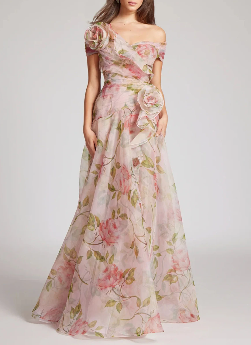 Spliced Appliques Slimming Slash Neck Short Sleeve High Waist Temperament Dresses