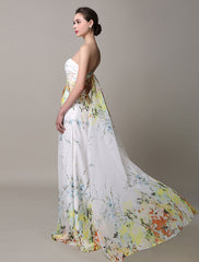 Split Strapless Silk Like Satin Prom Dress