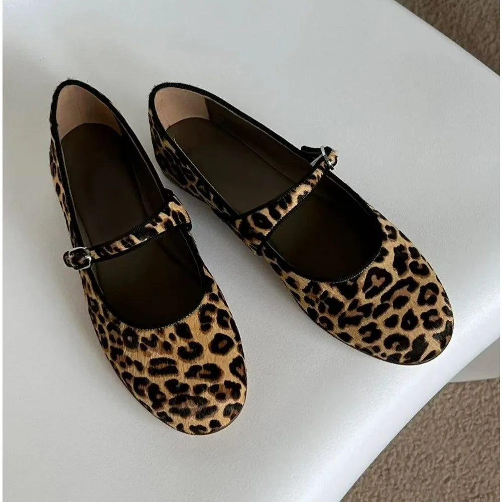 Spring Autumn Loafers Circle Velvet Mary Jane Ballet Flats Shoes
