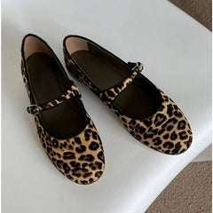 Spring Autumn Loafers Circle Velvet Mary Jane Ballet Flats Shoes