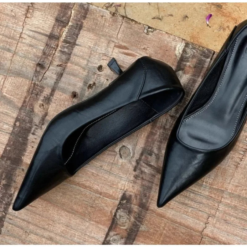 Spring Design Leopard Print Pumps Pointed Toe Thin Low Heel