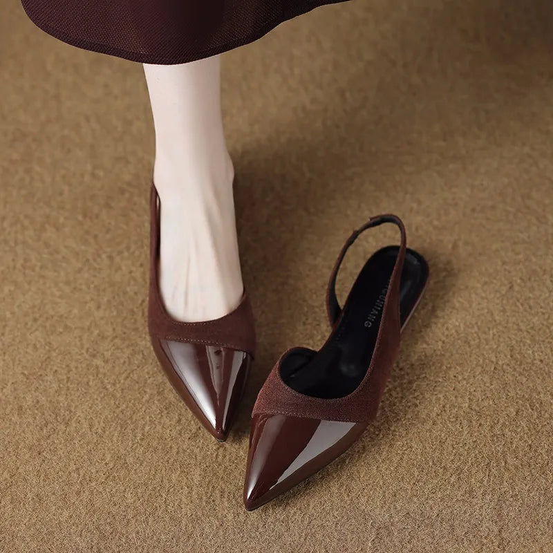 Spring Sandal Pointed Toe Shallow Slip on Dress Mules Shoes