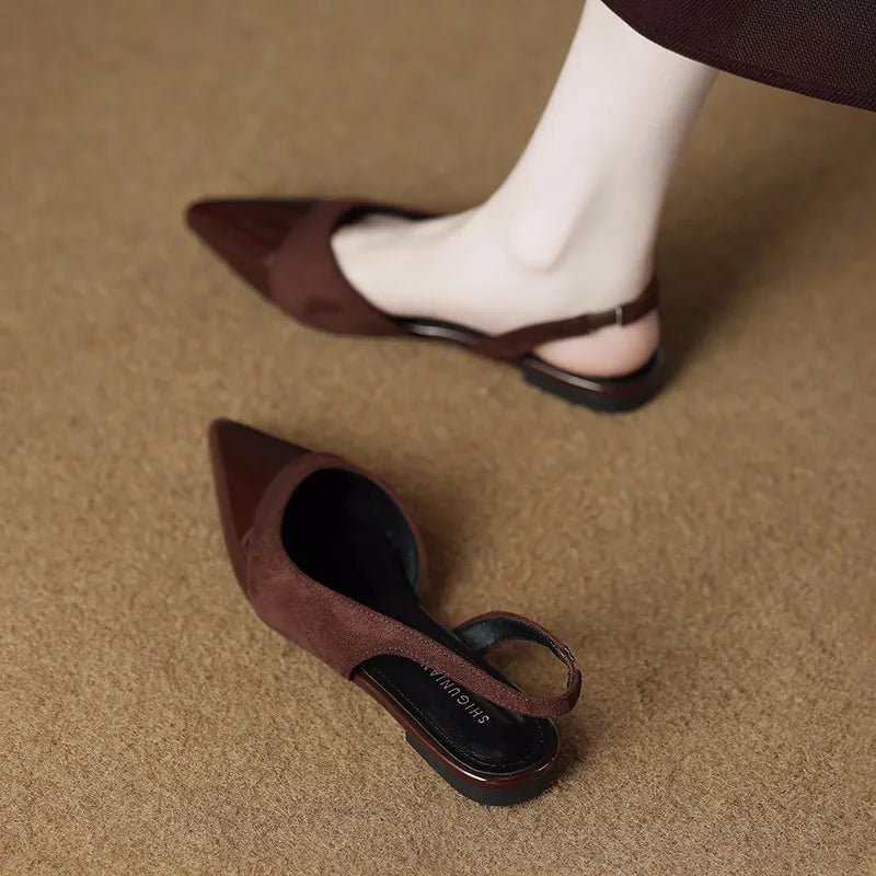 Spring Sandal Pointed Toe Shallow Slip on Dress Mules Shoes