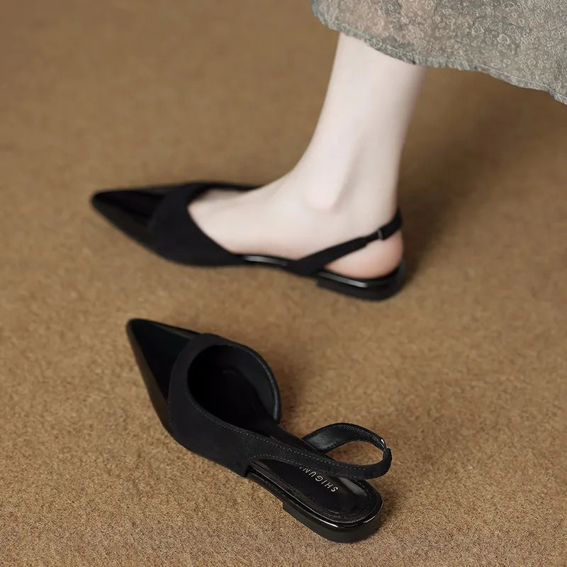 Spring Sandal Pointed Toe Shallow Slip on Dress Mules Shoes