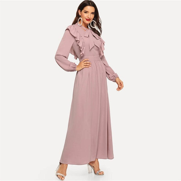 Spring Solid Elegant Maxi Dresses