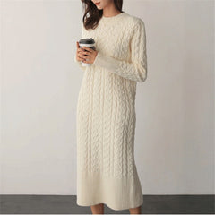 Straight Knitting Fashionable Prairie Chic Elegant Sweater Dress