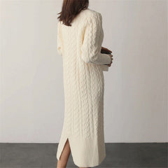 Straight Knitting Fashionable Prairie Chic Elegant Sweater Dress