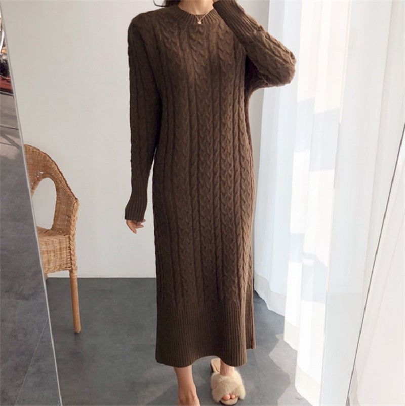 Straight Knitting Fashionable Prairie Chic Elegant Sweater Dress