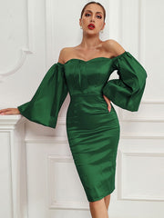 Strapless Half Sleeves Semi Formal Dress