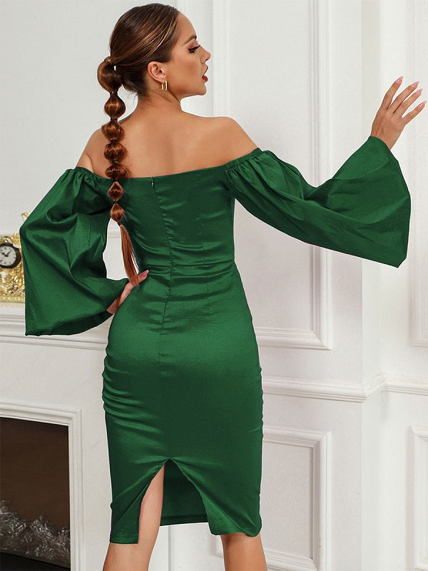 Strapless Half Sleeves Semi Formal Dress