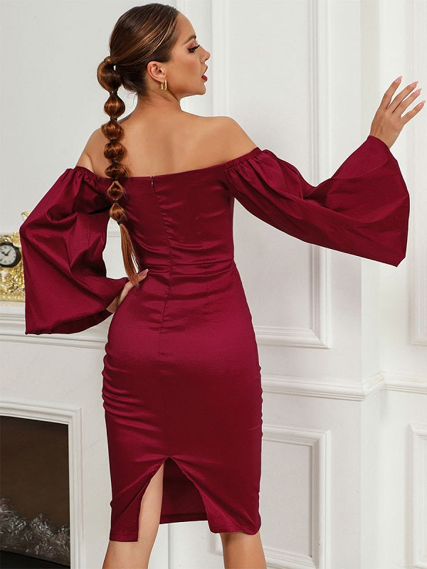 Strapless Half Sleeves Semi Formal Dress