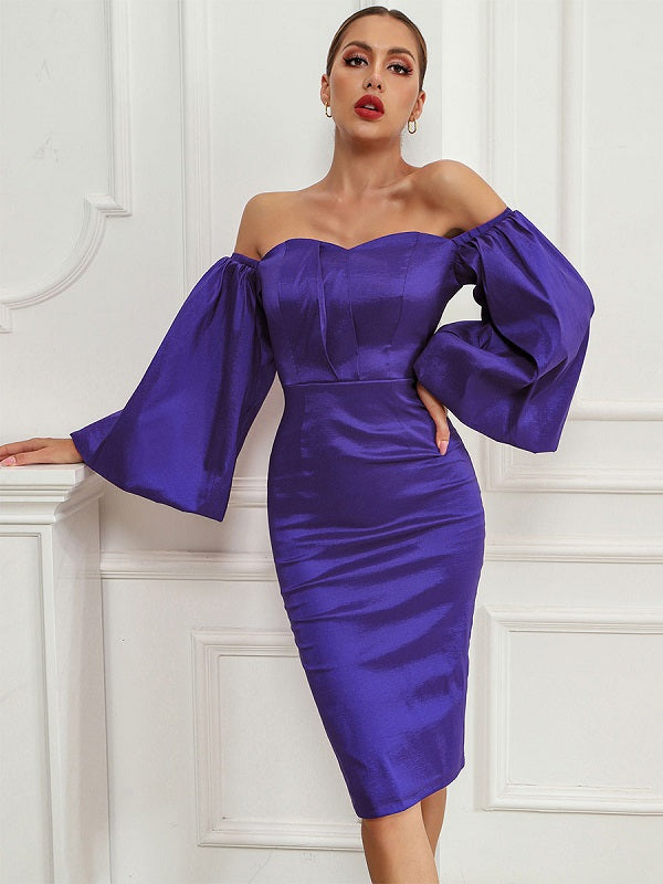 Strapless Half Sleeves Semi Formal Dress