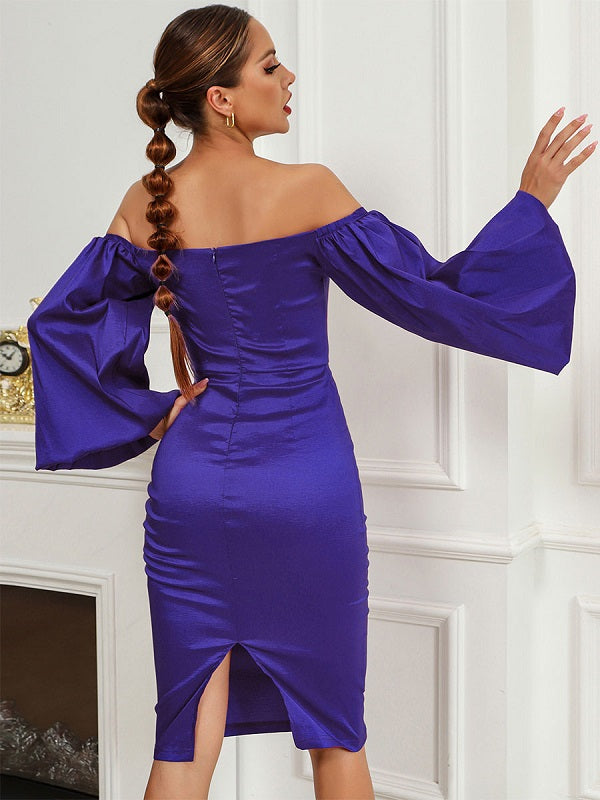 Strapless Half Sleeves Semi Formal Dress