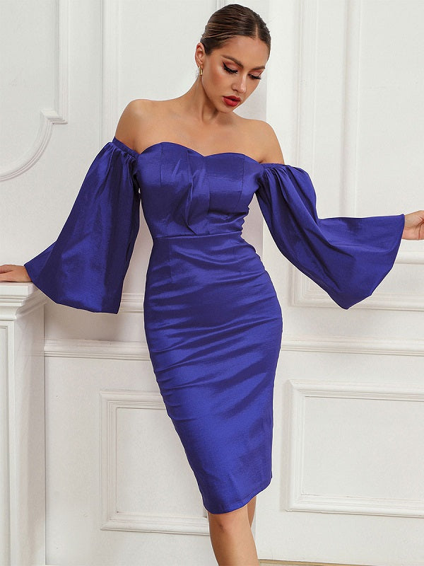 Strapless Half Sleeves Semi Formal Dress