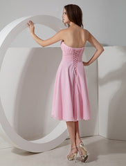 Strapless Pleated Chiffon Bridesmaid Dress