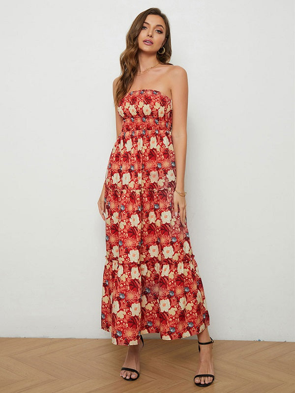 Strapless Sleeveless Open Shoulder Dress