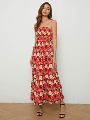 Strapless Sleeveless Open Shoulder Dress