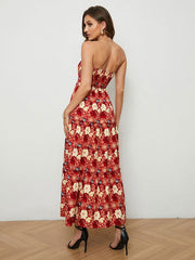 Strapless Sleeveless Open Shoulder Dress