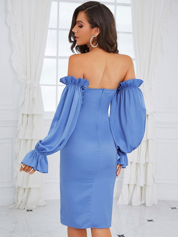 Strapless Zipper Long Sleeves Semi Formal Dress