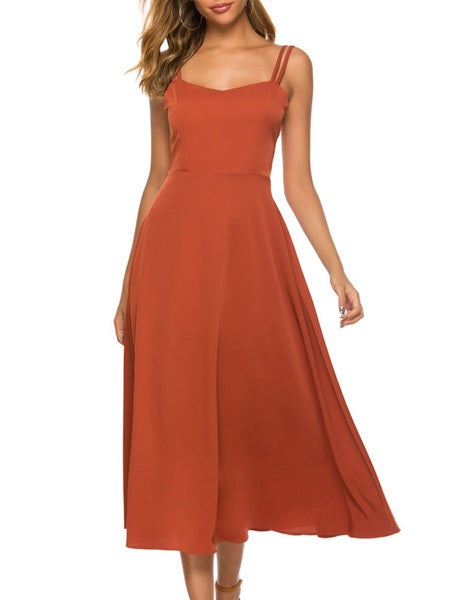 Straps Neck Backless Beach Dress