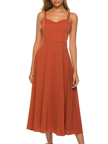 Straps Neck Backless Beach Dress
