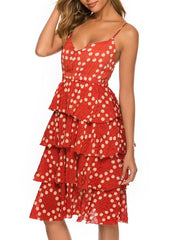 Straps Neck Polka Dot Beach Dress