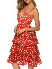 Straps Neck Polka Dot Beach Dress