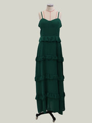 Straps Neck Sleeveless Polyester Floor Length Maxi Dresses