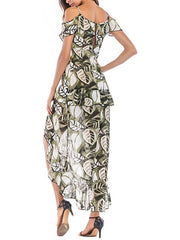 Straps Neck Sleeveless Printed Beach Dress
