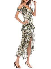 Straps Neck Sleeveless Printed Boho Beach Dress