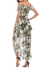 Straps Neck Sleeveless Printed Boho Beach Dress