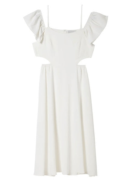 Straps Neck Split Front Irregular Long Beach Dress